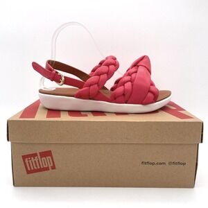 FitFlop Braid Sandal Passion Red Women's Strappy Sandals Size 8 NIB